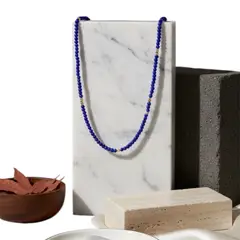 GENERICO - Collar Cristales Zafiro - Bañado en Oro 18K