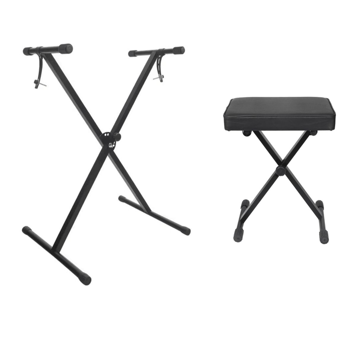 GENERICO - Pack Atril de Teclado + Banqueta Acolchada Plegable - Hebikuo Q1XQ90B