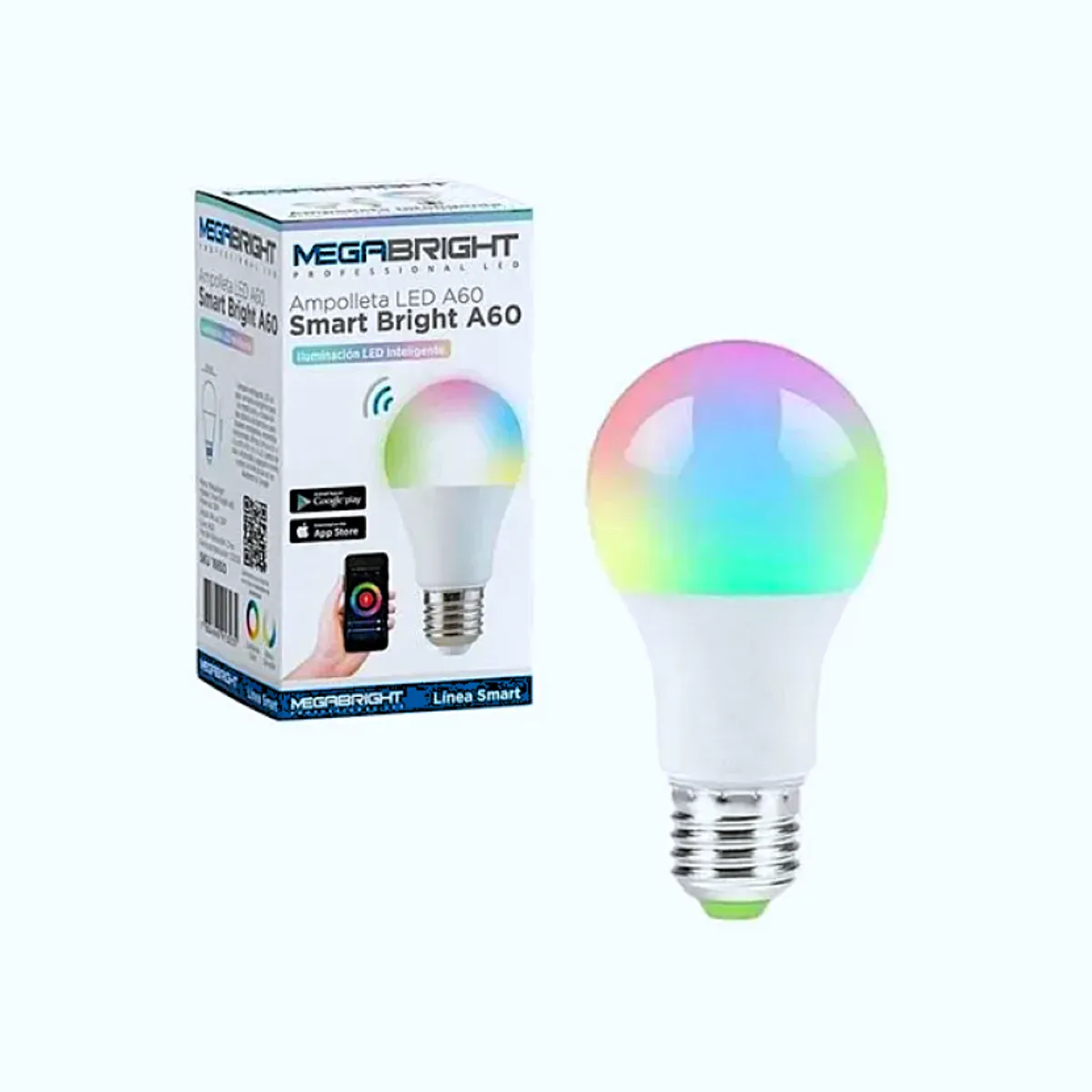 MEGABRIGHT - Ampolleta Smart A60 10W RGB WIFI