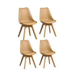 MOBOI - Pack 4 Sillas Eames Acolchada Beige