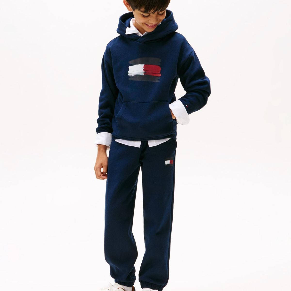 TOMMY HILFIGER - Polerón Hoodie Flag Logo Azul Tommy Hilfiger