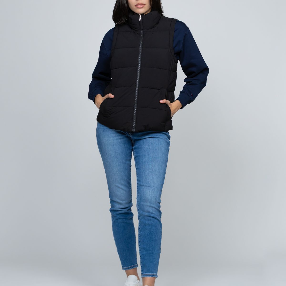 TOMMY HILFIGER - Parka Vest De Cuello Alto Negro Tommy Hilfiger