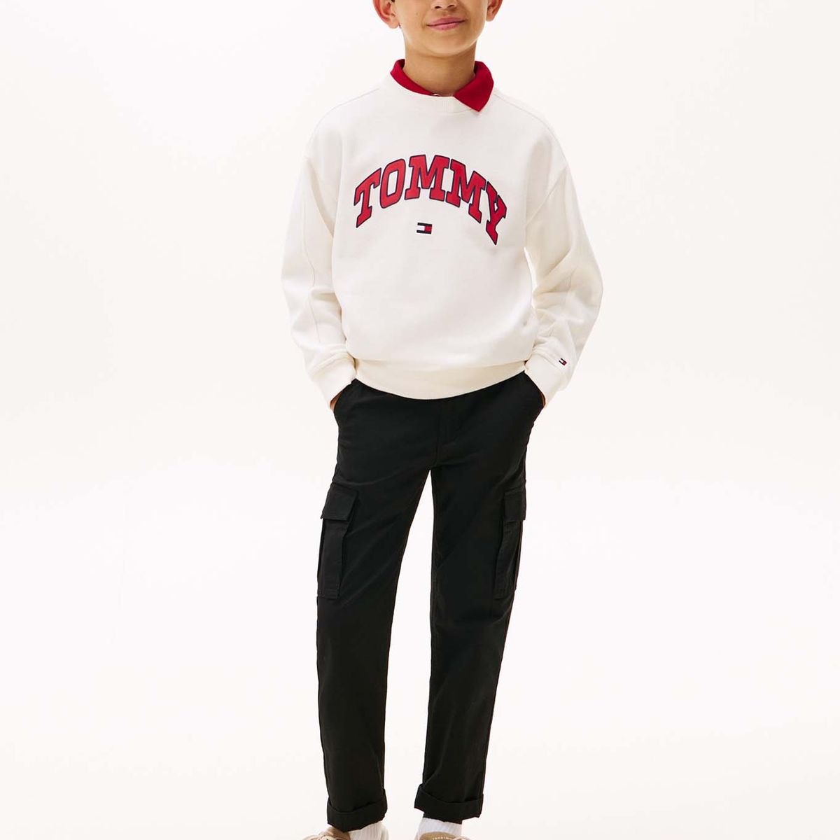 TOMMY HILFIGER - Polerón Varsity Print Blanco Tommy Hilfiger