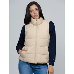 TOMMY HILFIGER - Parka Vest De Cuello Alto Beige