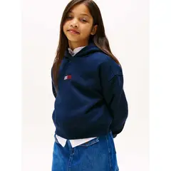 TOMMY HILFIGER - Polerón Hoodie Con Logo De Strass Azul