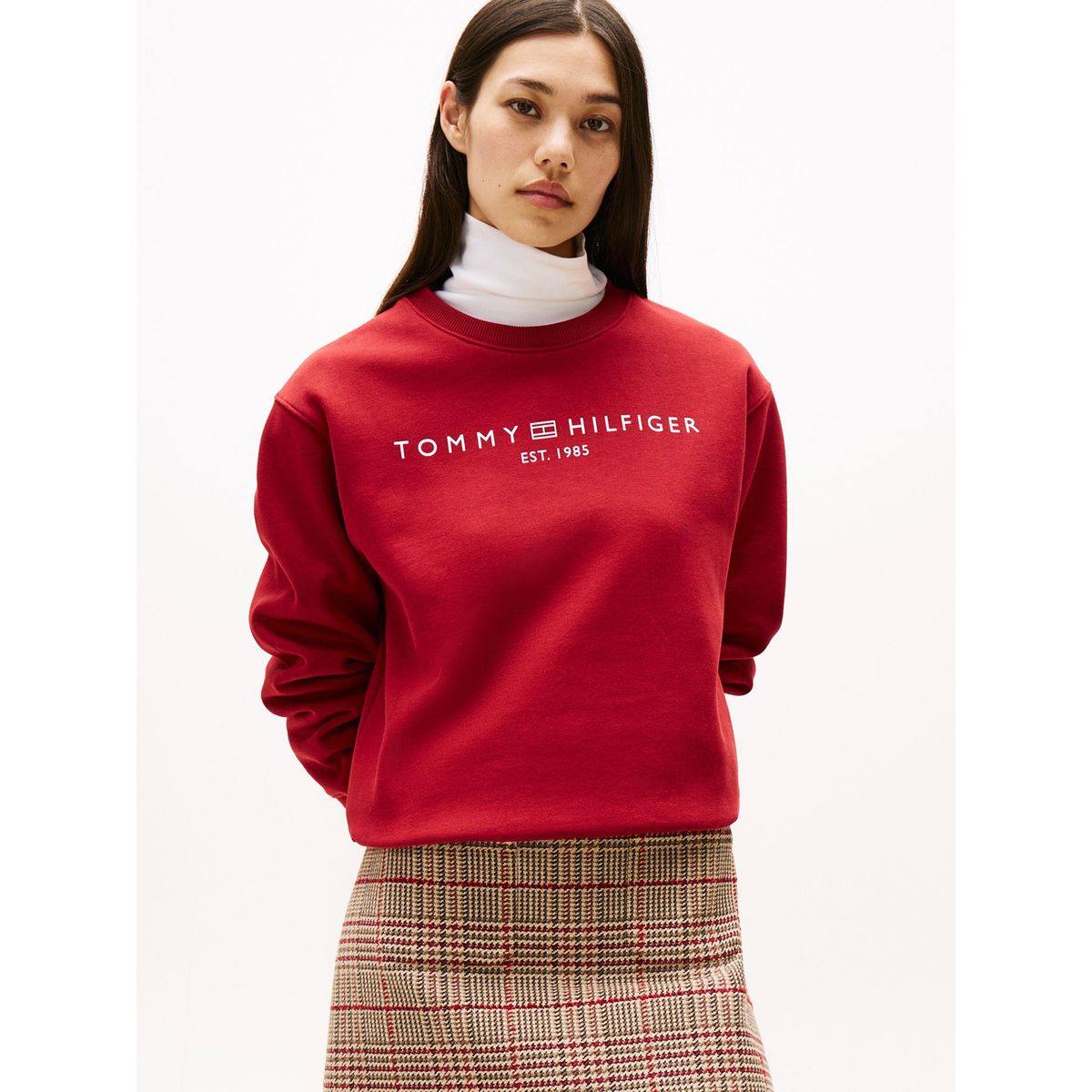 TOMMY HILFIGER - Polerón Modern Con Logo Rojo Tommy Hilfiger