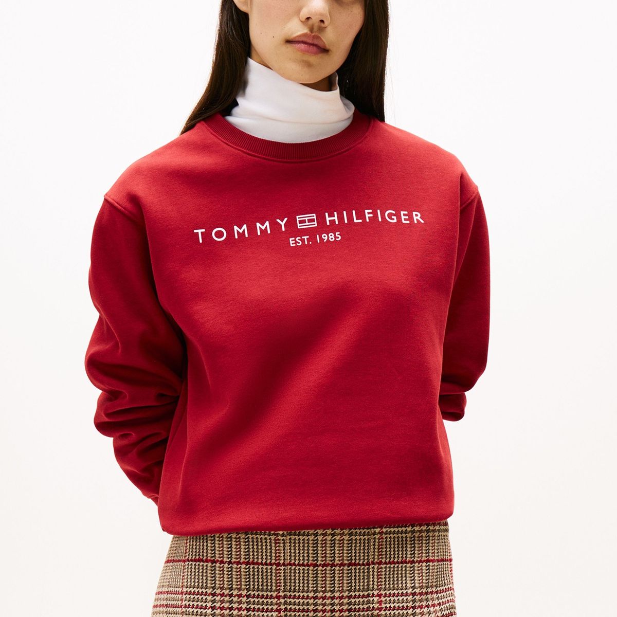 TOMMY HILFIGER - Polerón Modern Con Logo Rojo Tommy Hilfiger