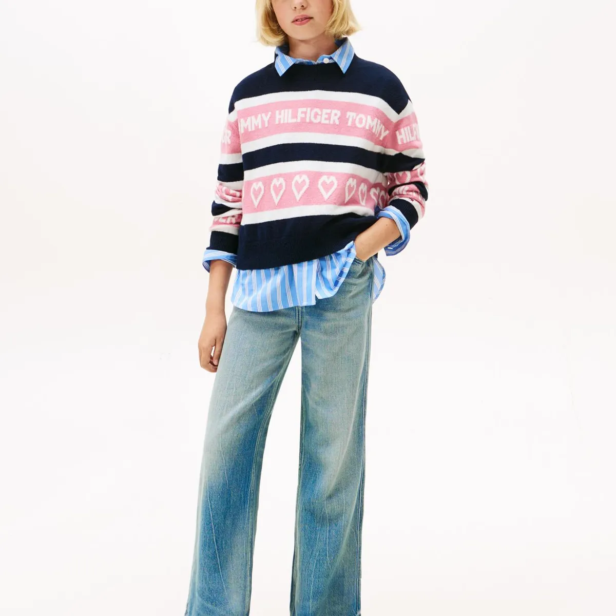 TOMMY HILFIGER - Sweater Amplio Con Inscripción Multicolor Tommy Hilfiger