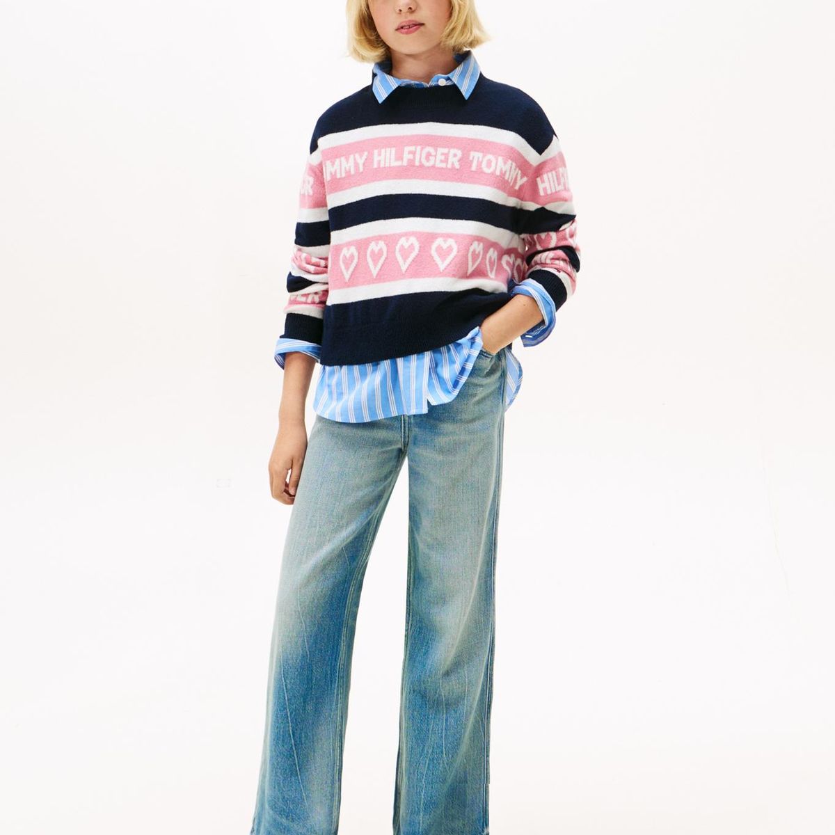 TOMMY HILFIGER - Sweater Amplio Con Inscripción Multicolor Tommy Hilfiger