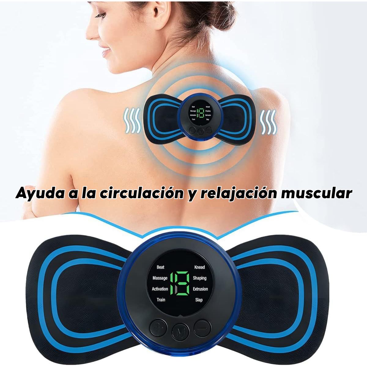 GENERICO - Mini Masajeador De Parche Cuello Espalda Electroestimulador