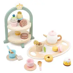 ABC - Set de Té y Cupcakes de Madera Juego de Cocina Infantil