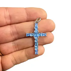 GENERICO - Cruz de plata y circones Multicolor