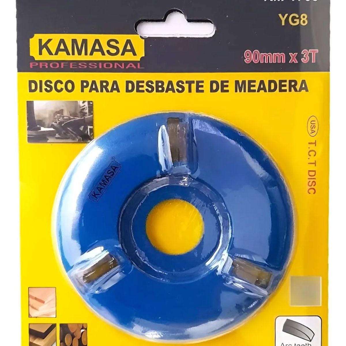 KAMASA - Disco De Desbaste Para Tallado De Madera 3 Dientes 3.5puLG