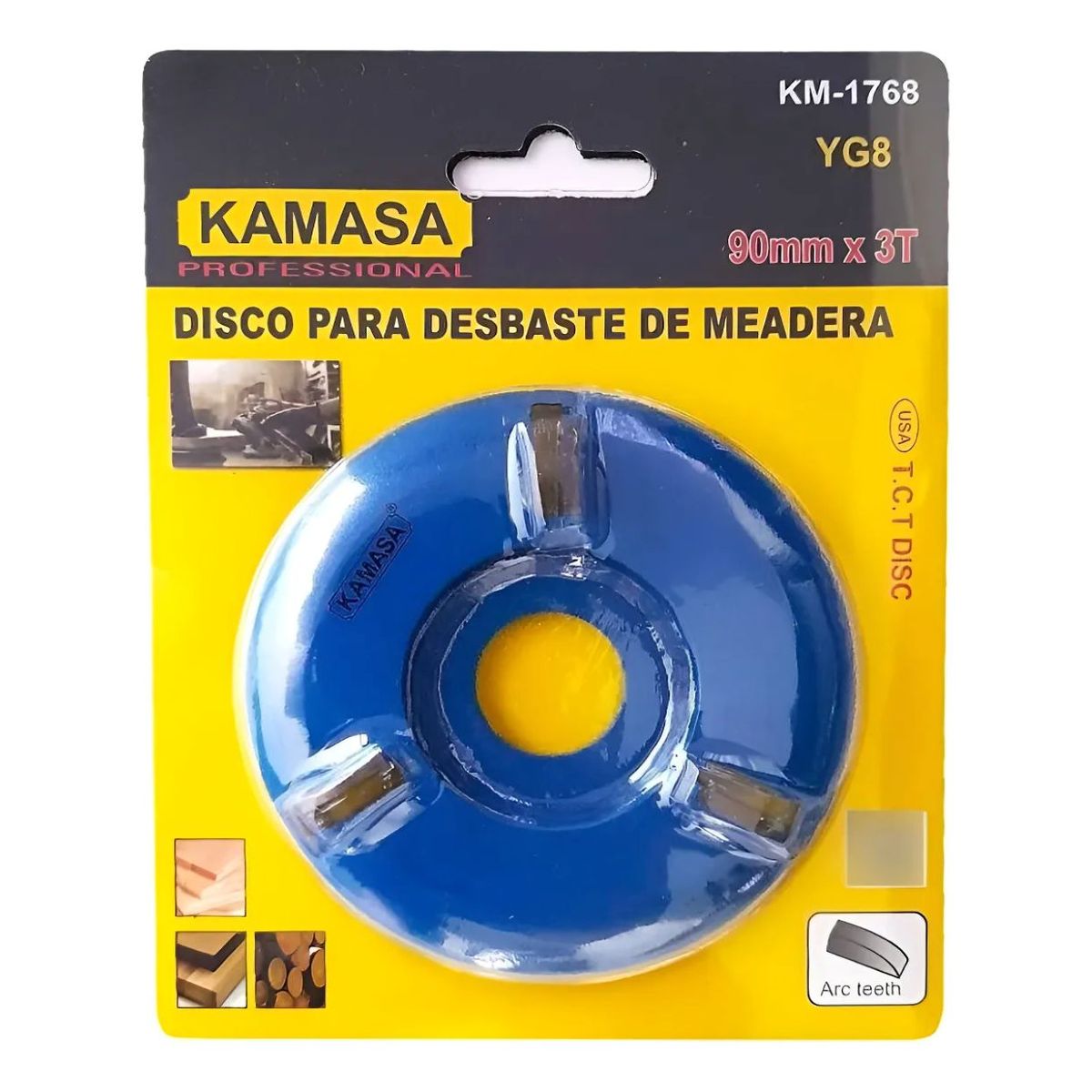 KAMASA - Disco De Desbaste Para Tallado De Madera 3 Dientes 3.5puLG