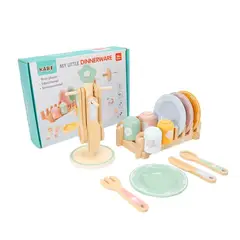 ABC - Set de Vajilla de Madera Juego de Comedor Infantil
