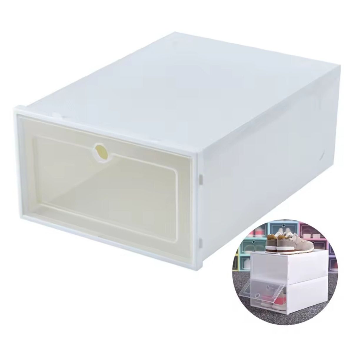 GENERICO - Pack 6 Organizador de Zapatos Transparente Apilable Tipo Cajón