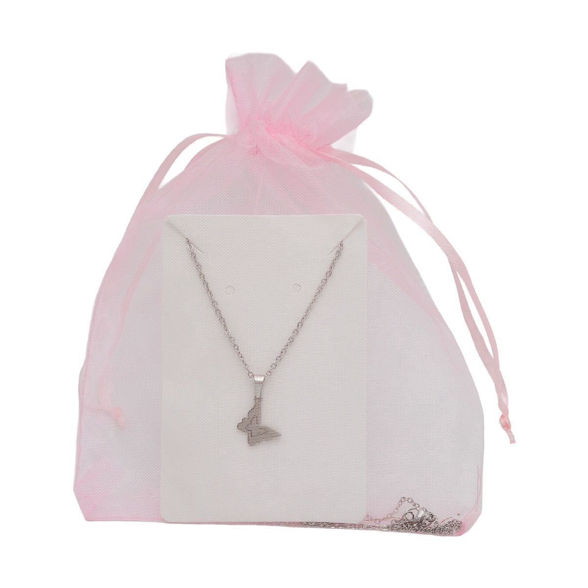 BIJOUTERIA LB20 SPA - Collar Acero Inoxidable Mujer Dije Colgante D4 - Plateado