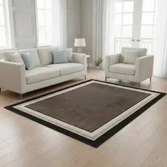 GENERICO - ALFOMBRA 200X240 CON DISEÑO CUADRO CAFE ELEGANTE DECORATIVO MODERNO ANTIDESLIZ CMIO