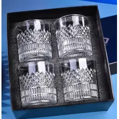 OASIS - Set 4 Tazas Vasos De Whisky 330 Ml Con Caja