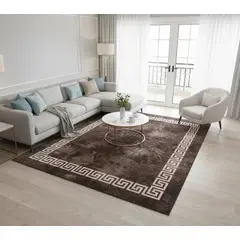 GENERICO - ALFOMBRA 200X240 CON DISEÑO CAFE GRIEGO ELEGANTE DECORATIVO MODERNO ANTIDESLIZ CMIO