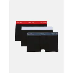 CALVIN KLEIN - Pack De 3 Bóxers Low Rise Trunk Cotton Strech Negro