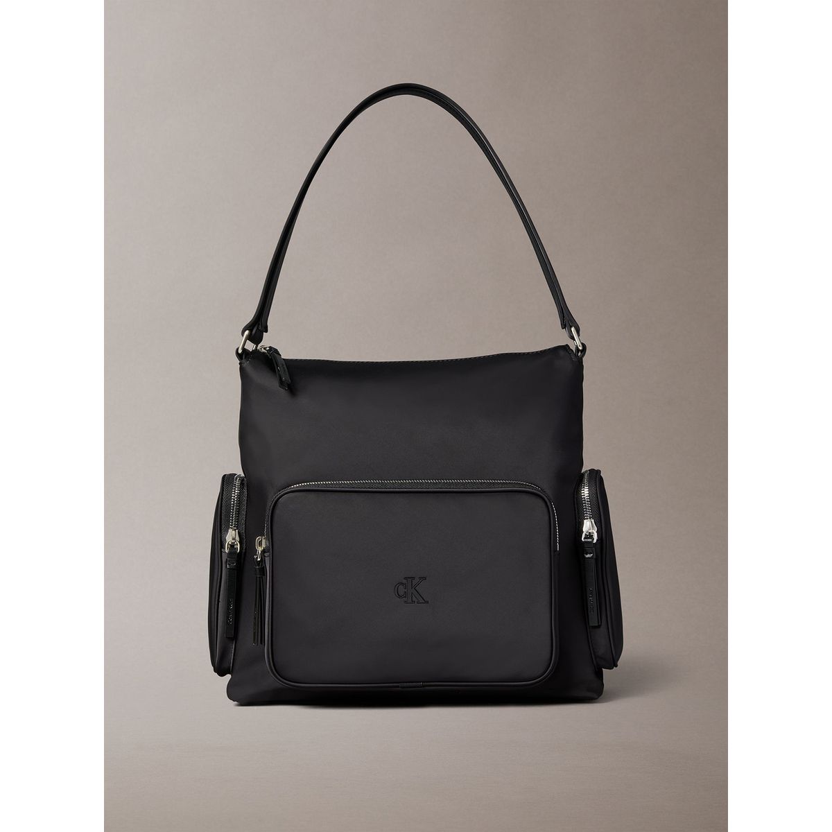 CALVIN KLEIN - Cartera De Mano De Nailon De Satén Suave Negro Calvin Klein