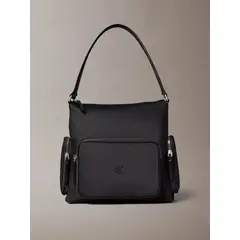 CALVIN KLEIN - Cartera De Mano De Nailon De Satén Suave Negro