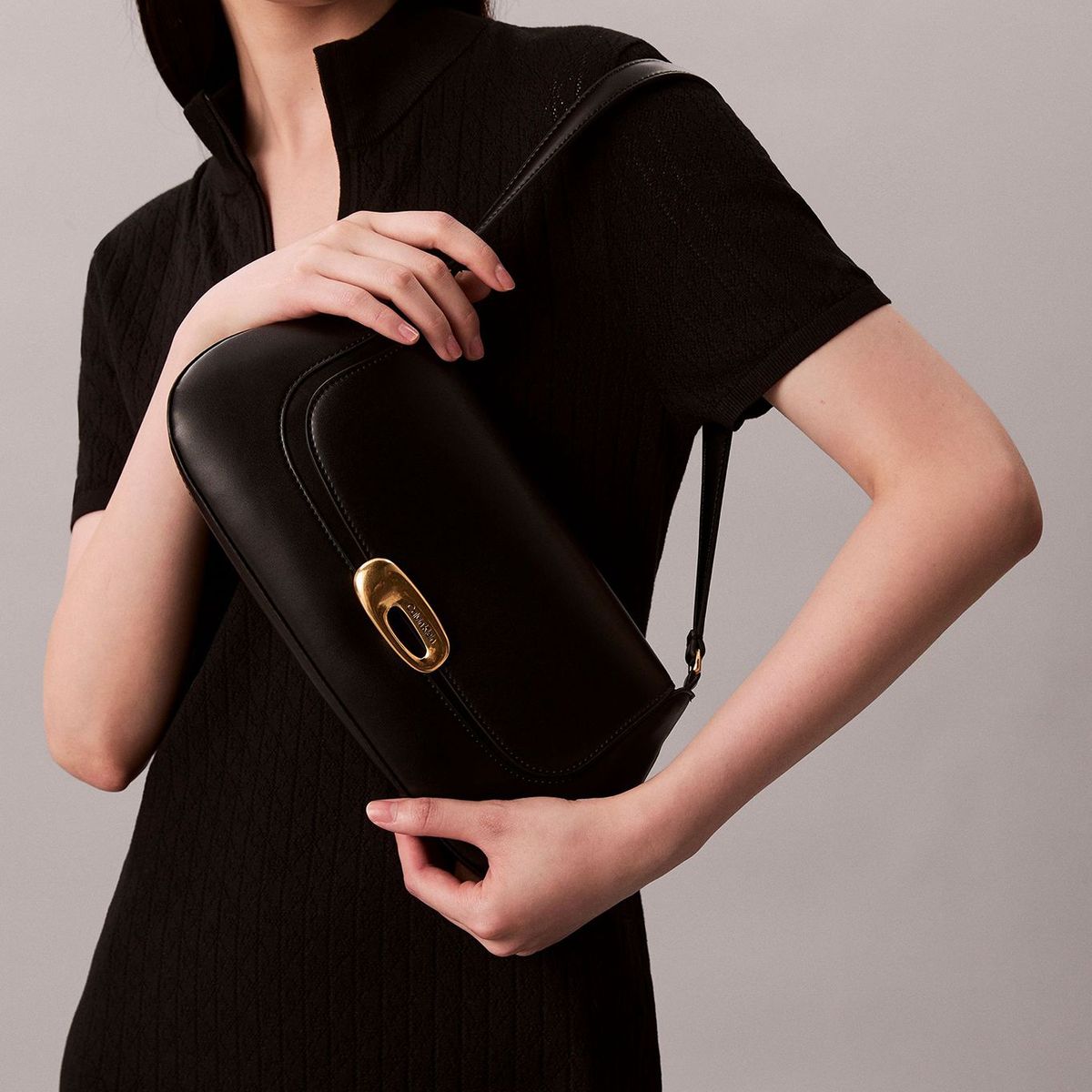 CALVIN KLEIN - Cartera Con Solapa Superior Negro Calvin Klein