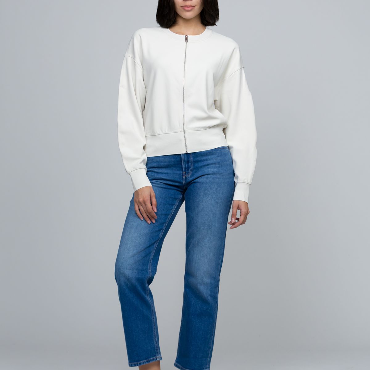 CALVIN KLEIN - Blusa De Crepé Elástico Con Cremallera Beige Calvin Klein