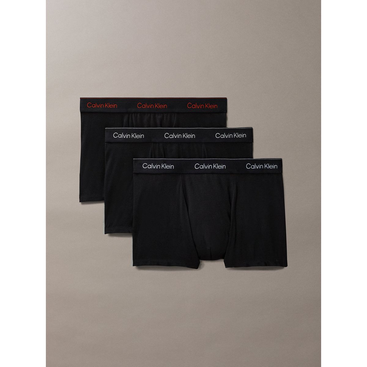 CALVIN KLEIN - Pack De 3 Bóxers Trunk Icon Cotton Stretch Negro Calvin Klein