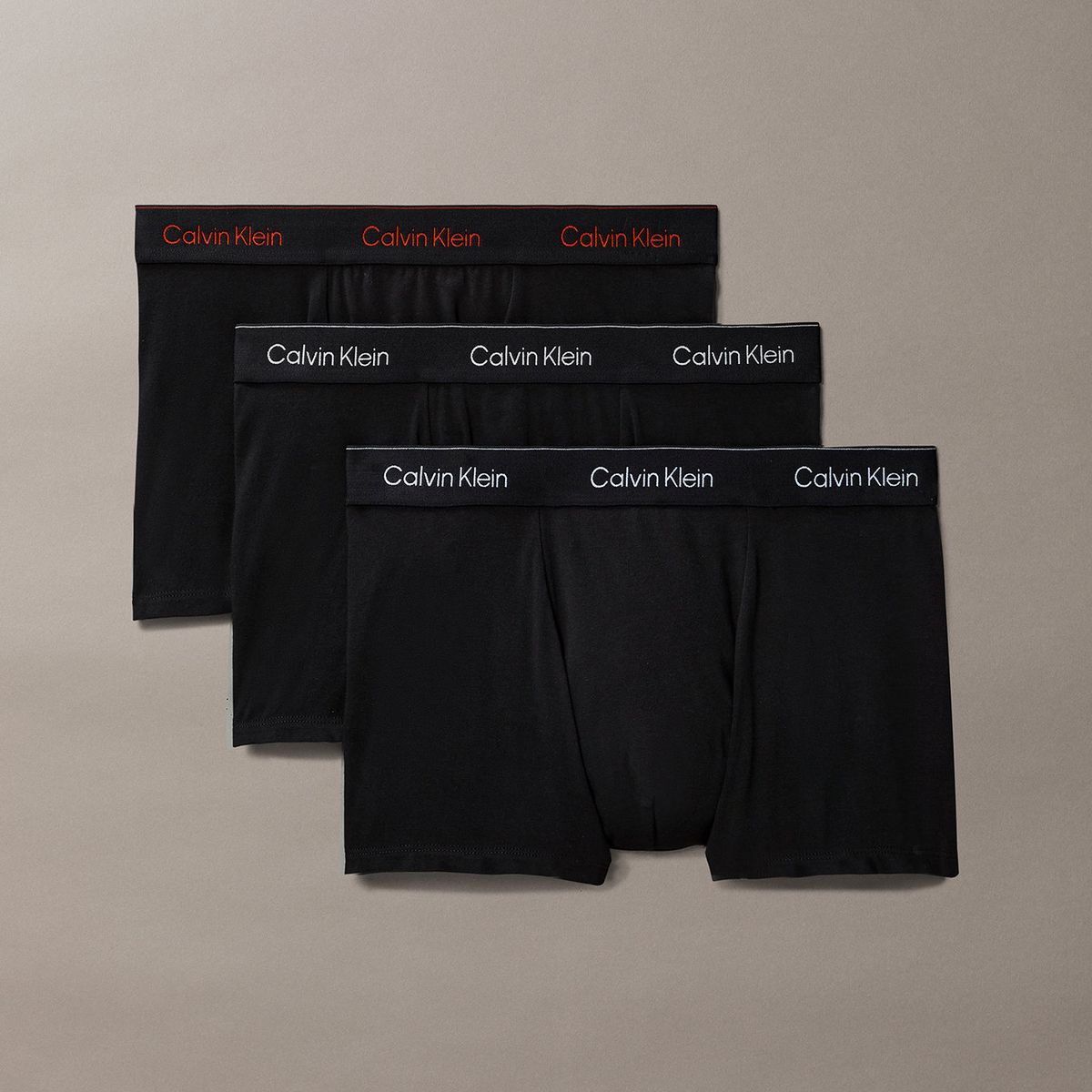 CALVIN KLEIN - Pack De 3 Bóxers Trunk Icon Cotton Stretch Negro Calvin Klein