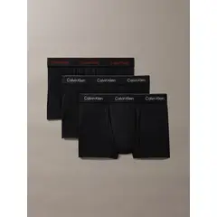 CALVIN KLEIN - Pack De 3 Bóxers Trunk Icon Cotton Stretch Negro