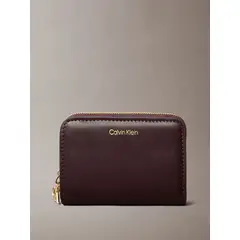 CALVIN KLEIN - Billetera Mediana de Cuero Café