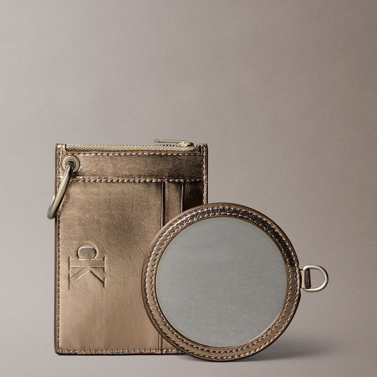 CALVIN KLEIN - Giftset De Billetera Y Espejo Dorado Calvin Klein