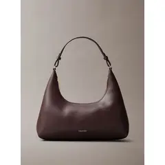 CALVIN KLEIN - Cartera De Hombro Con Logo Y Detalles Metálicos Café