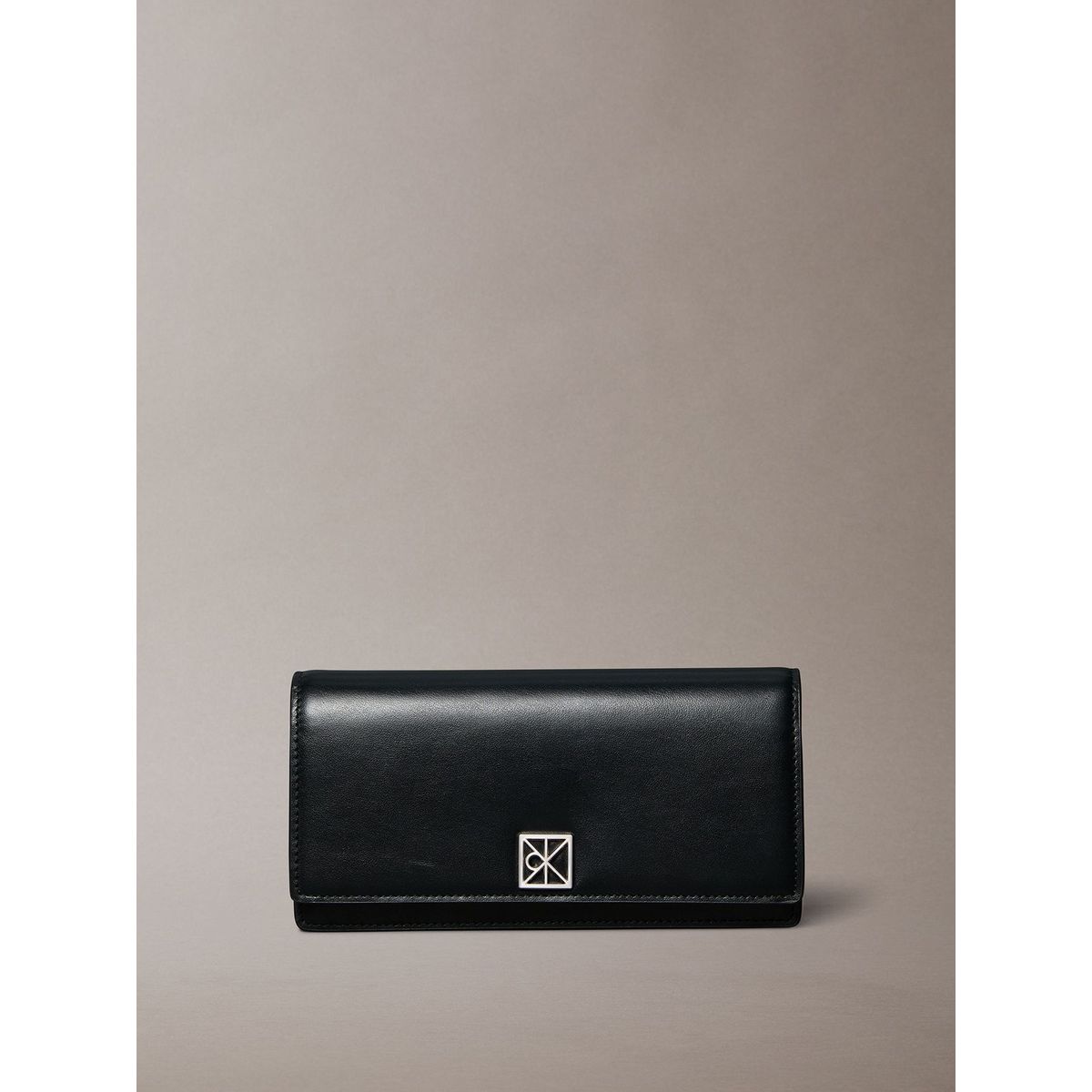 CALVIN KLEIN - Billetera Plegada De Cuero Con Logo Monograma Negro Calvin Klein
