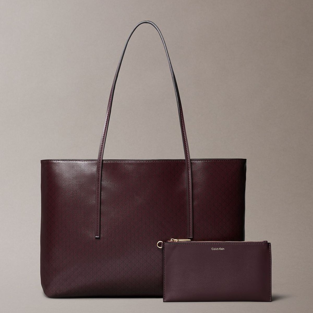 CALVIN KLEIN - Cartera Tote Con Estampado De Monograma Café Calvin Klein