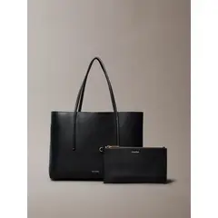 CALVIN KLEIN - Cartera Tote Foil Logo Negro