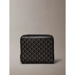 CALVIN KLEIN - Billetera con Estampado de Monograma Negro
