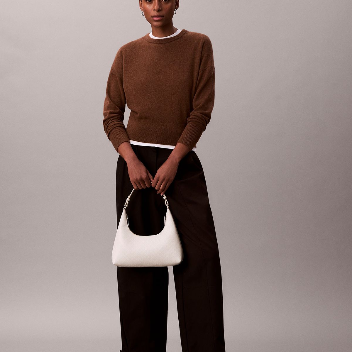 CALVIN KLEIN - Cartera De Hombro Con Estampado De Monograma Blanco Calvin Klein