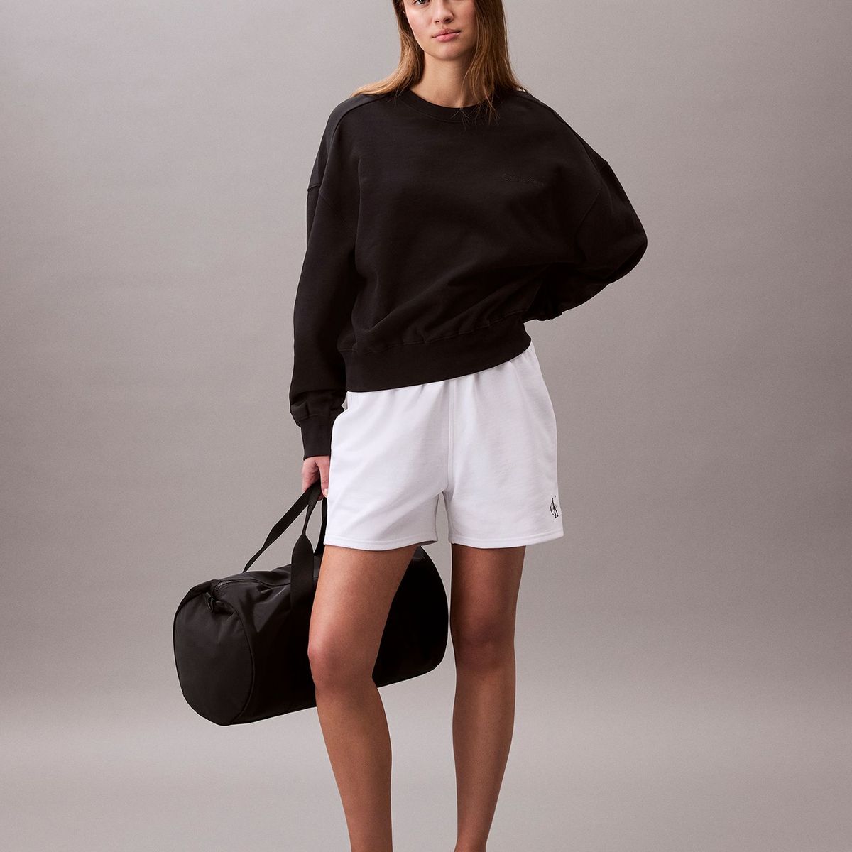 CALVIN KLEIN - Polerón Con Tejido En Felpa Negro Calvin Klein