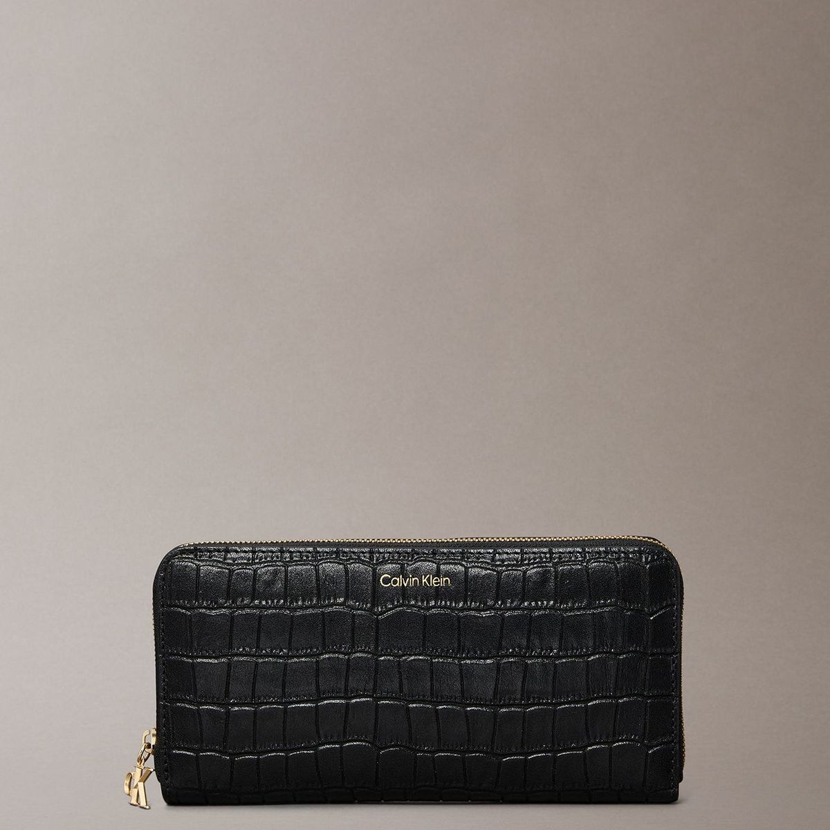 CALVIN KLEIN - Billetera De Cuero Efecto Cocodrilo Con Rfid Negro Calvin Klein