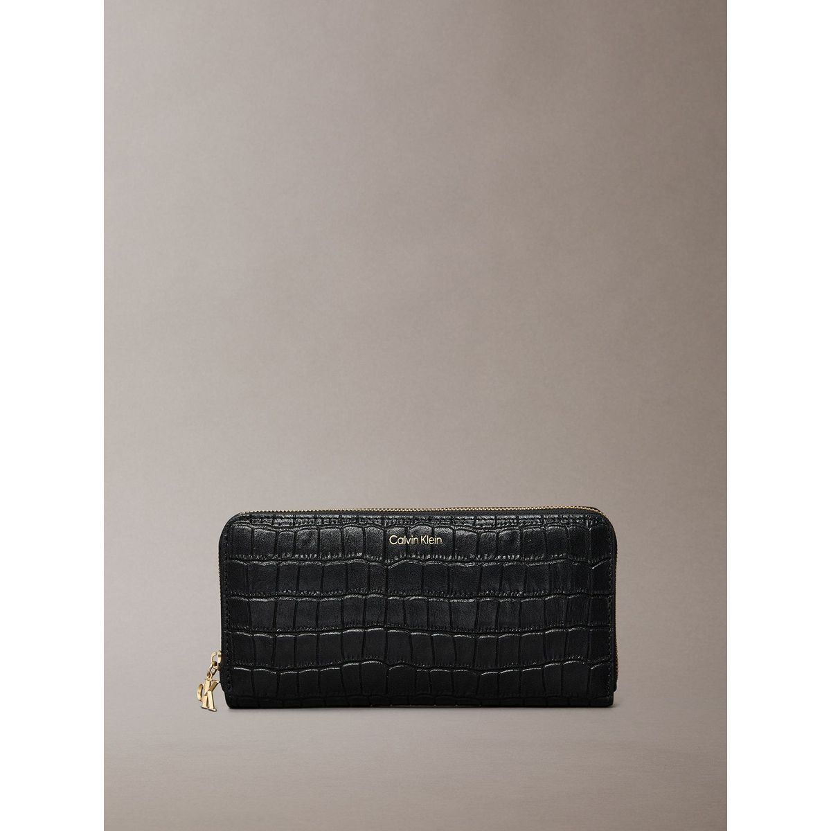 CALVIN KLEIN - Billetera De Cuero Efecto Cocodrilo Con Rfid Negro Calvin Klein
