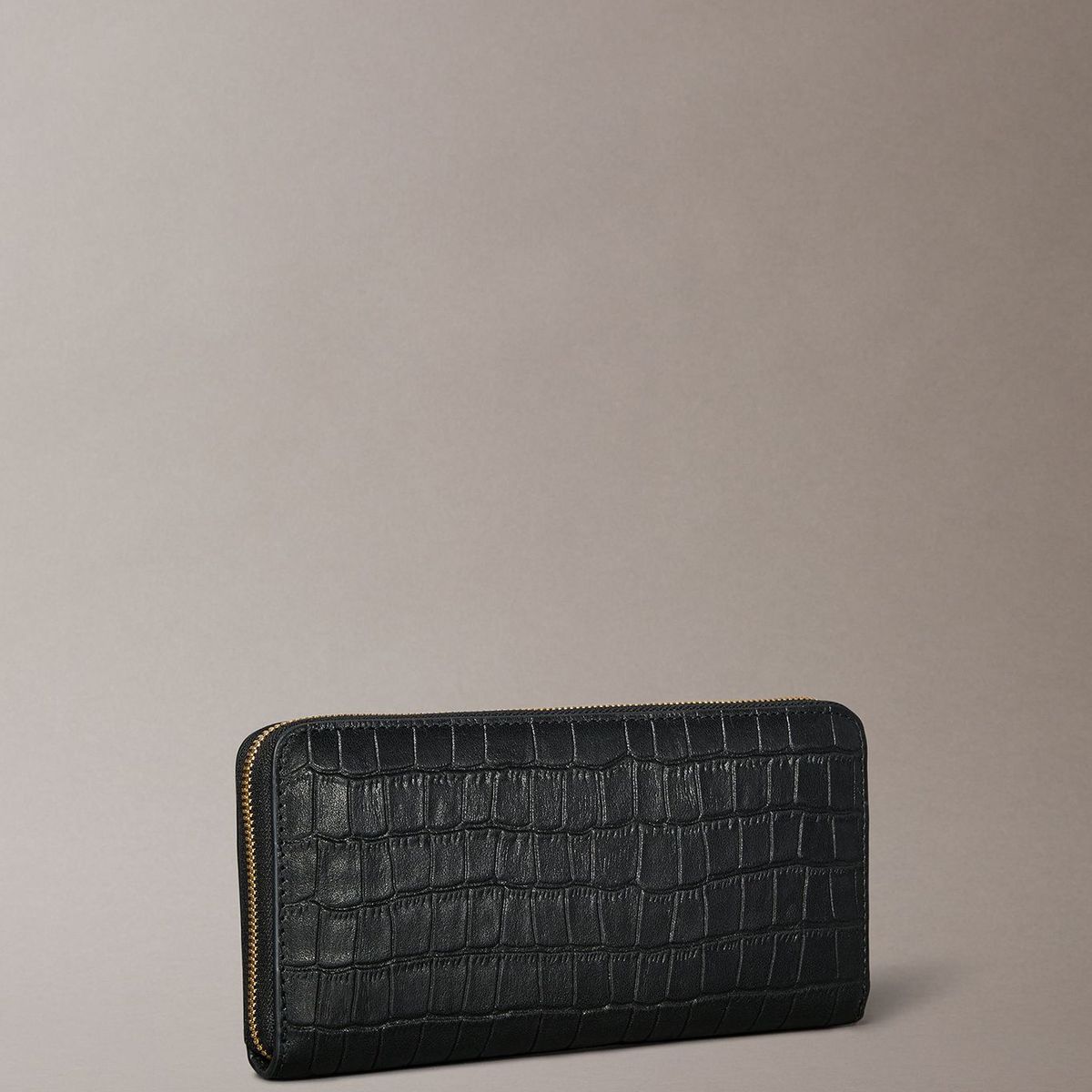 CALVIN KLEIN - Billetera De Cuero Efecto Cocodrilo Con Rfid Negro Calvin Klein