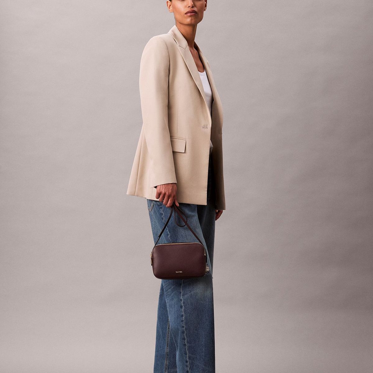 CALVIN KLEIN - Bandolera Con Cierre De Cremallera Café Calvin Klein