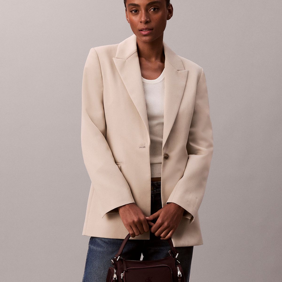 CALVIN KLEIN - Cartera Pocket Nylon Café Calvin Klein