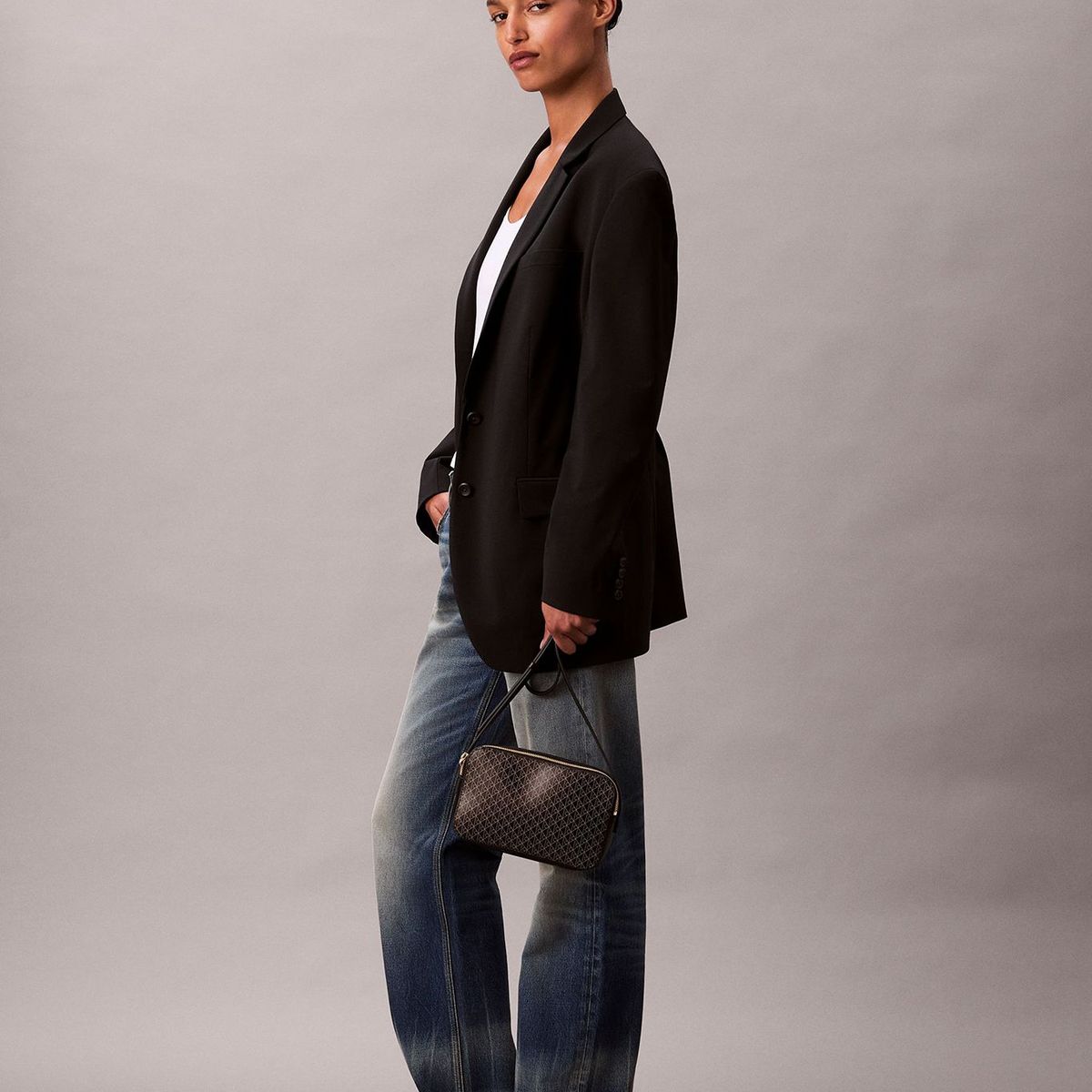 CALVIN KLEIN - Bandolera Con Estampado De Monograma Negro Calvin Klein