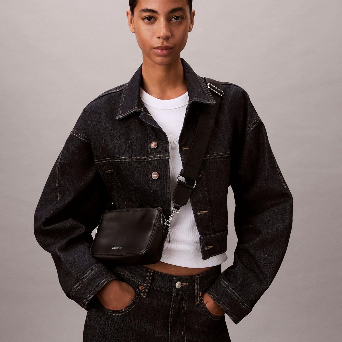 CALVIN KLEIN - Bandolera Webbing Double Strap Negro Calvin Klein