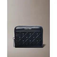 CALVIN KLEIN - Billetera de Cuero Napa y Rfid Negro