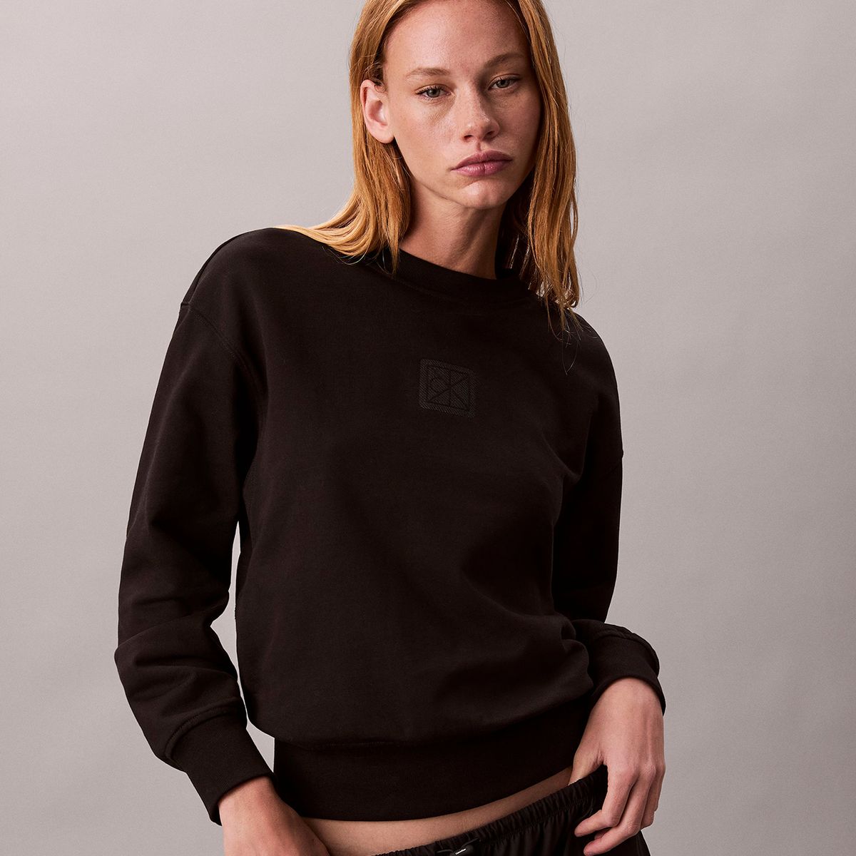 CALVIN KLEIN - Polerón De Felpa Negro Calvin Klein